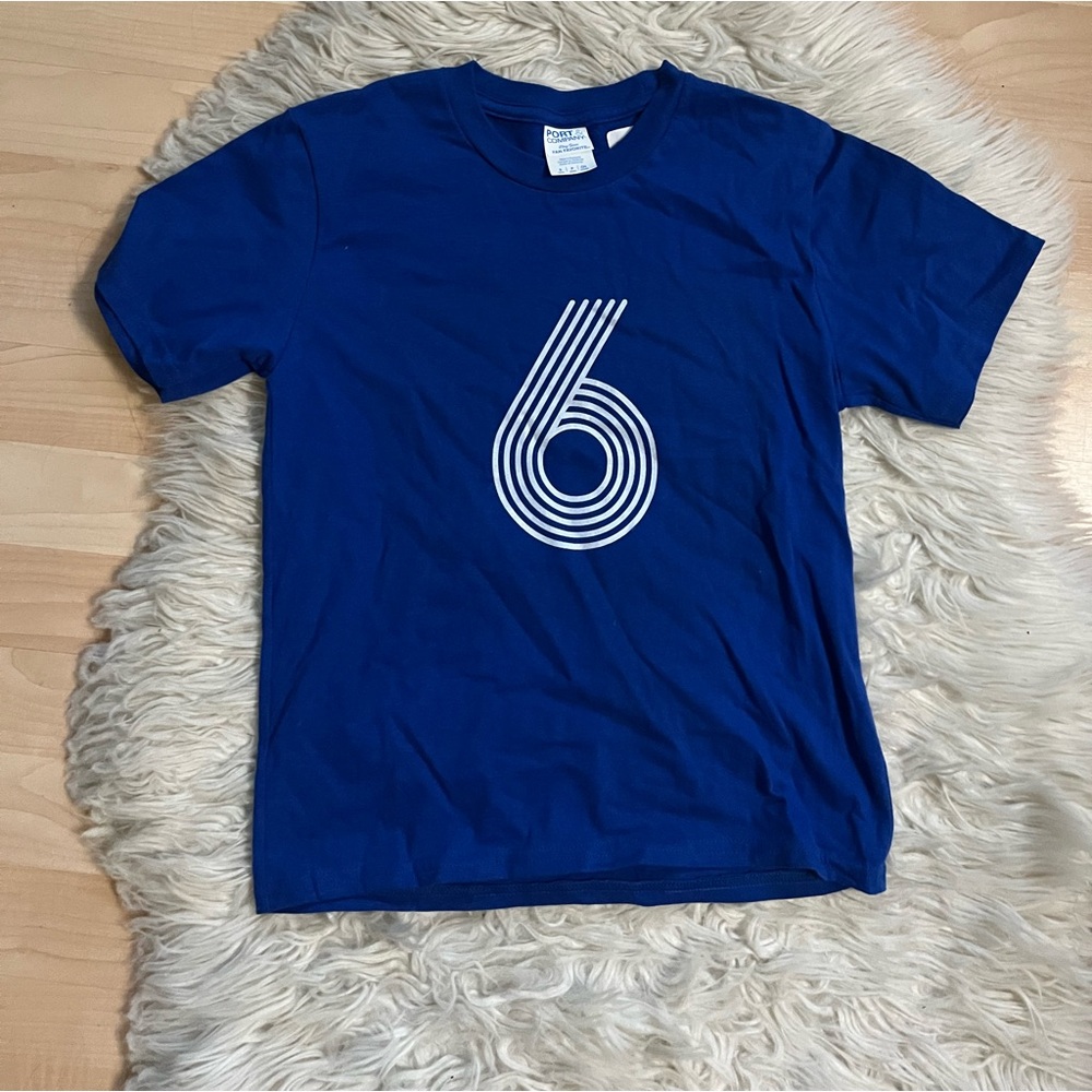 NWT Birthday # 6 Royal Blue Tee YS